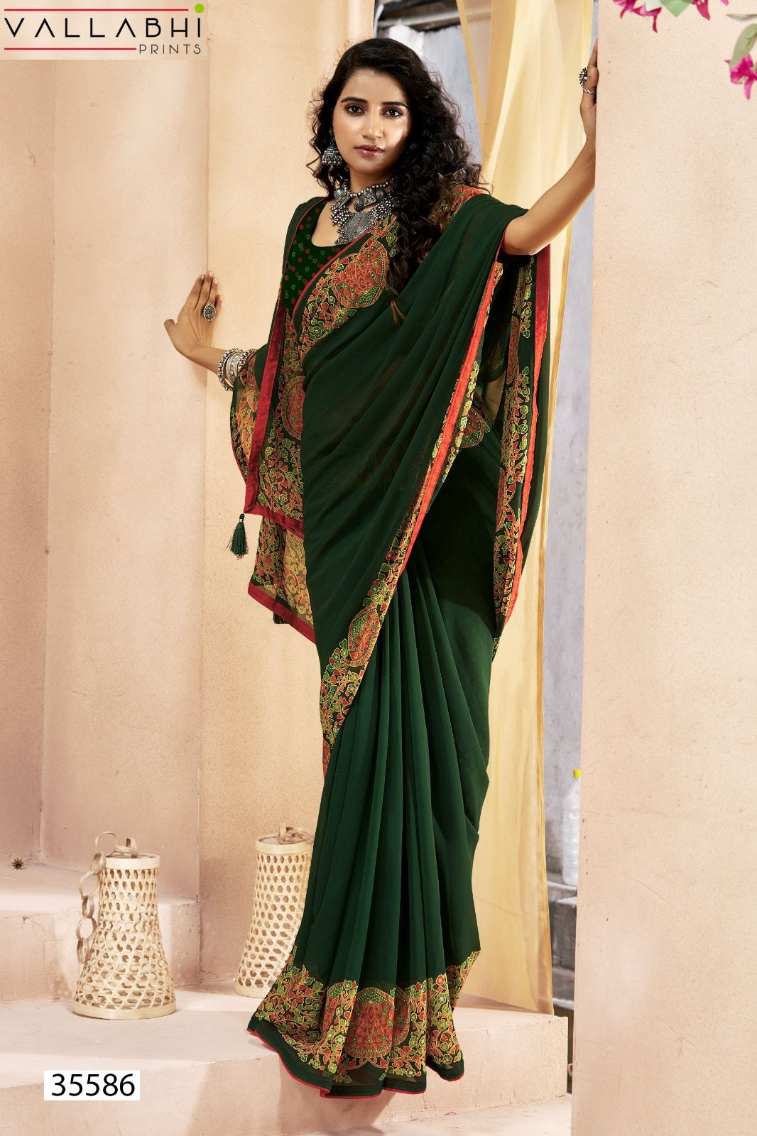 Adhika Vallabhi Prints Georgette Sarees Wholesaler Gujarat