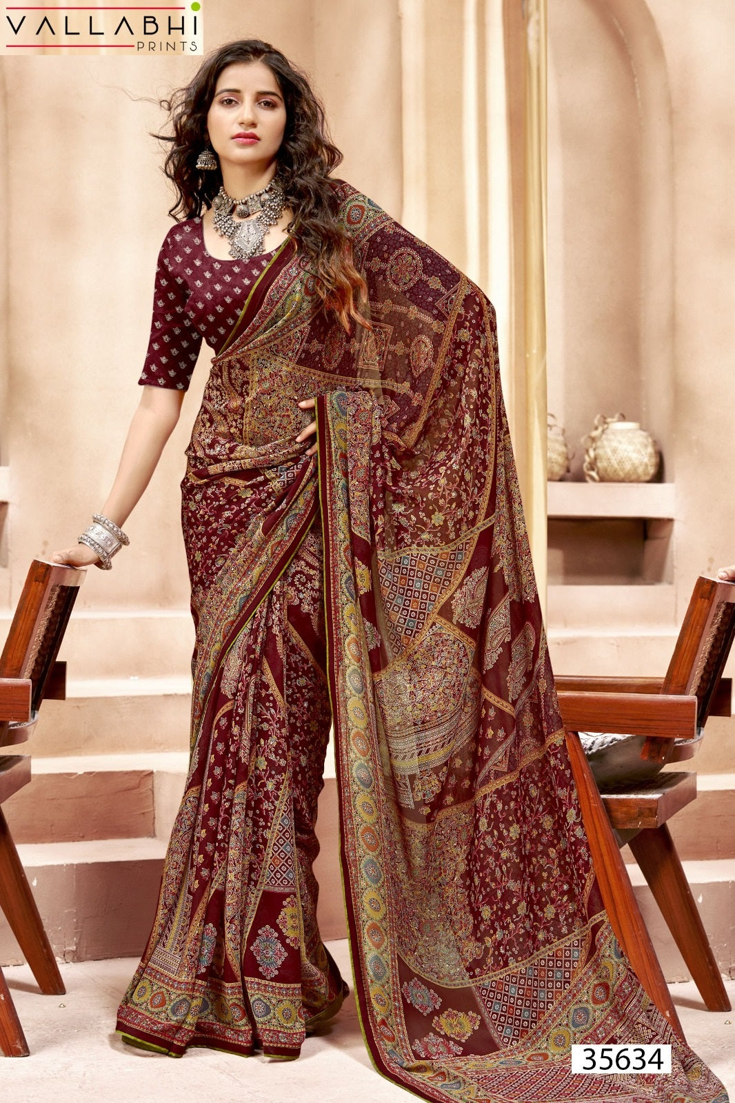 Adhika Vol 2 Vallabhi Prints Georgette Sarees Wholesaler Gujarat