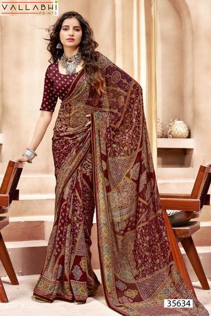 Adhika Vol 2 Vallabhi Prints Georgette Sarees Wholesaler Gujarat