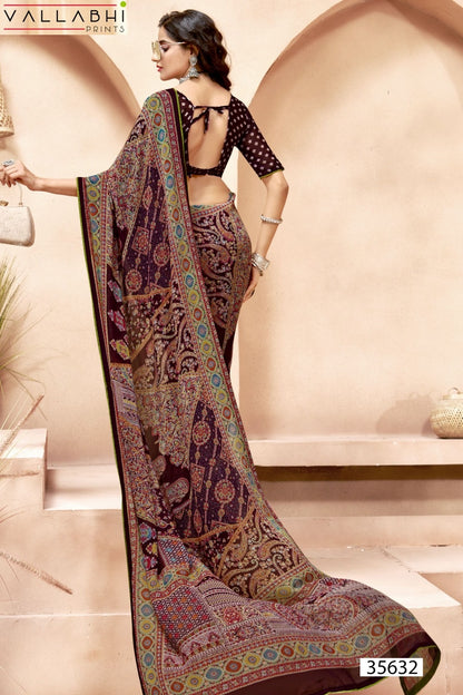 Adhika Vol 2 Vallabhi Prints Georgette Sarees Wholesaler Gujarat