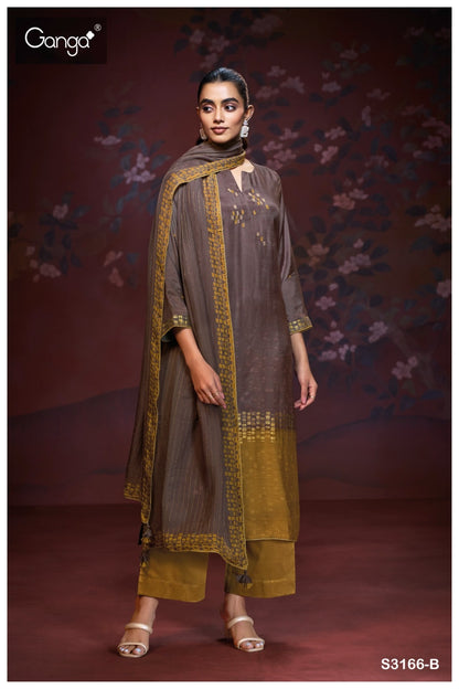 Adhitri 3166 Ganga Premium Bemberg Plazzo Style Suits Manufacturer