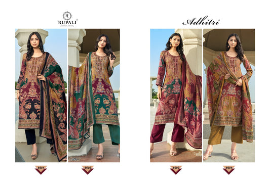 Adhitri Rupali Pure Viscose Pant Style Suits Wholesaler