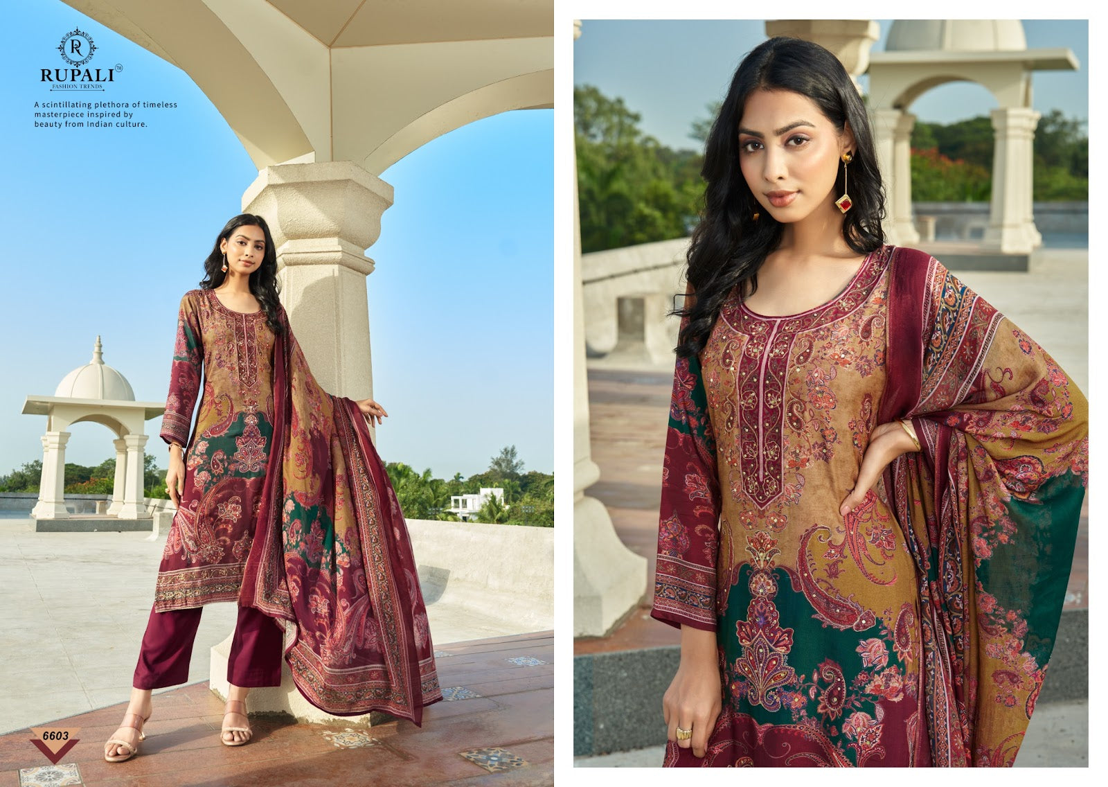 Adhitri Rupali Pure Viscose Pant Style Suits Wholesaler