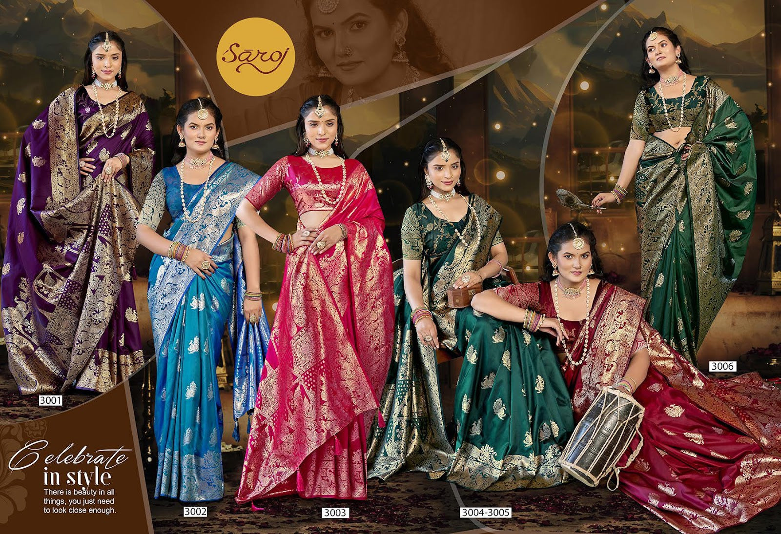 Adhunik Silk Vol 3 Saroj Sarees Exporter Ahmedabad