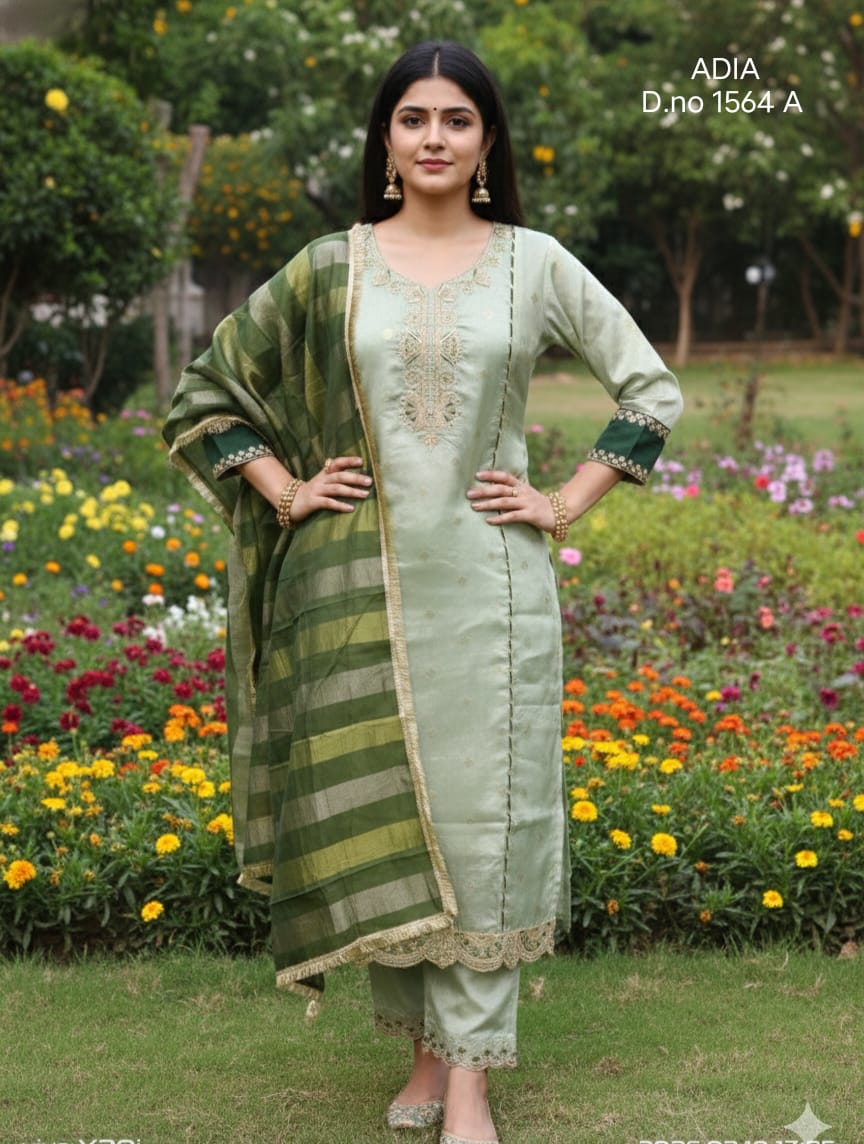 Adia Vitara Organza Readymade Pant Style Suits Exporter India