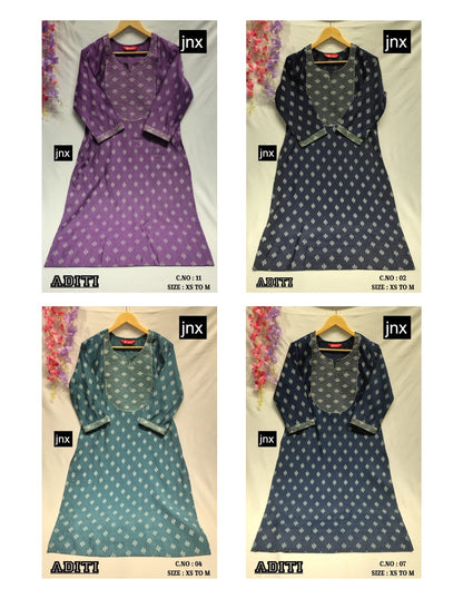 Aditi And Ashwini Jnx Kurti With Pocket Manufacturer Ahmedabad