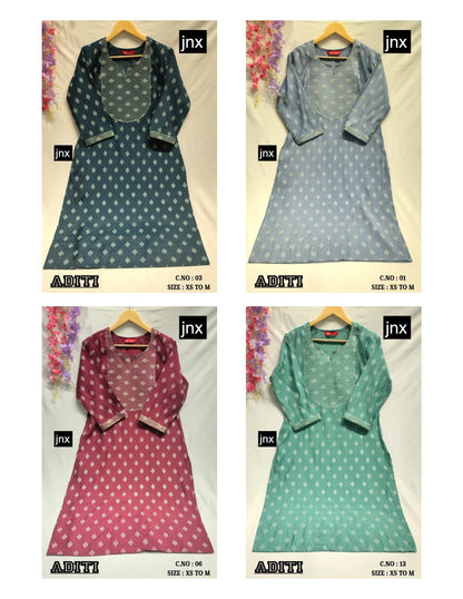 Aditi And Ashwini Jnx Kurti With Pocket Manufacturer Ahmedabad