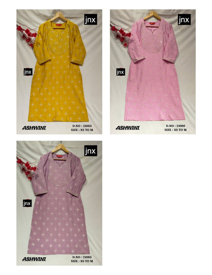 Aditi And Ashwini Jnx Kurti With Pocket Manufacturer Ahmedabad