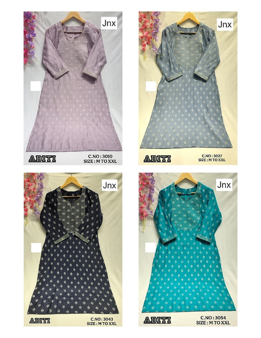 Aditi Jnx Kurti With Pocket Exporter India