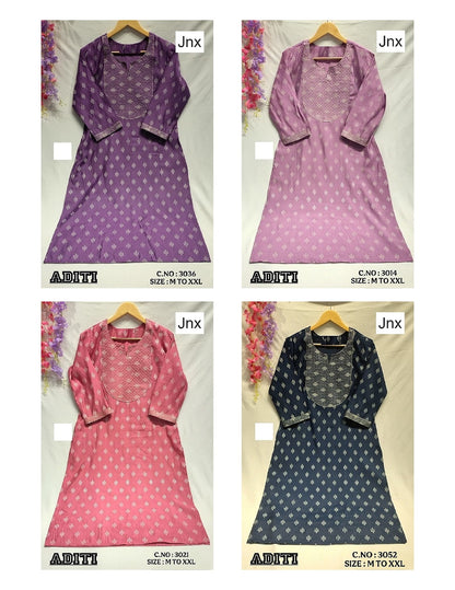 Aditi Jnx Kurti With Pocket Exporter India