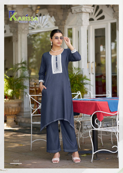 Aditi Karissa Denim Co Ord Set Wholesaler India