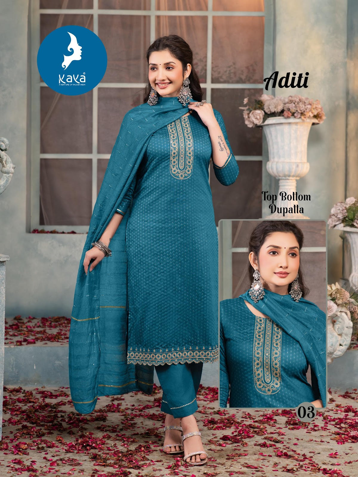 Aditi Kaya Chanderi Readymade Pant Style Suits Wholesaler India