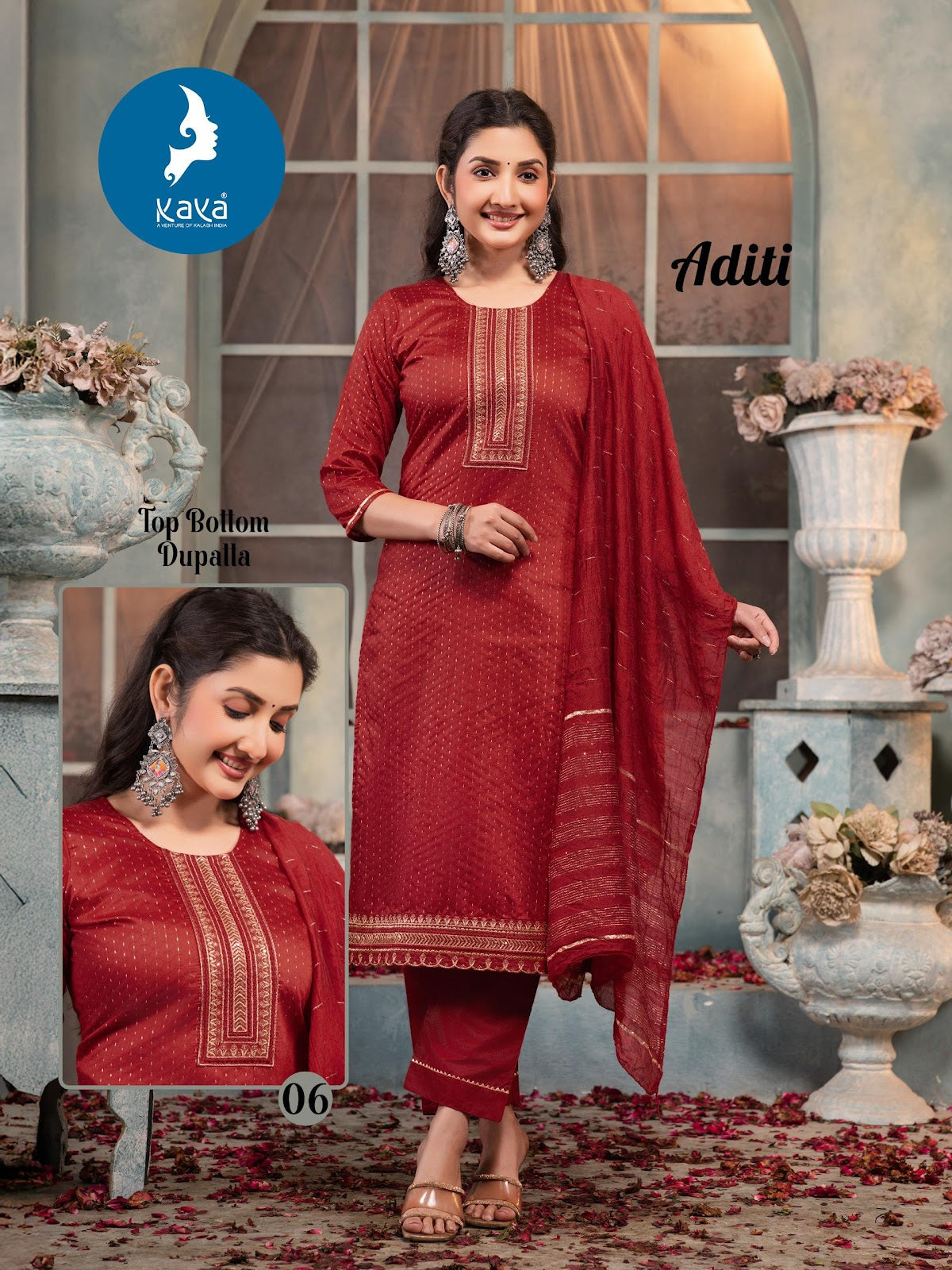Aditi Kaya Chanderi Readymade Pant Style Suits Wholesaler India