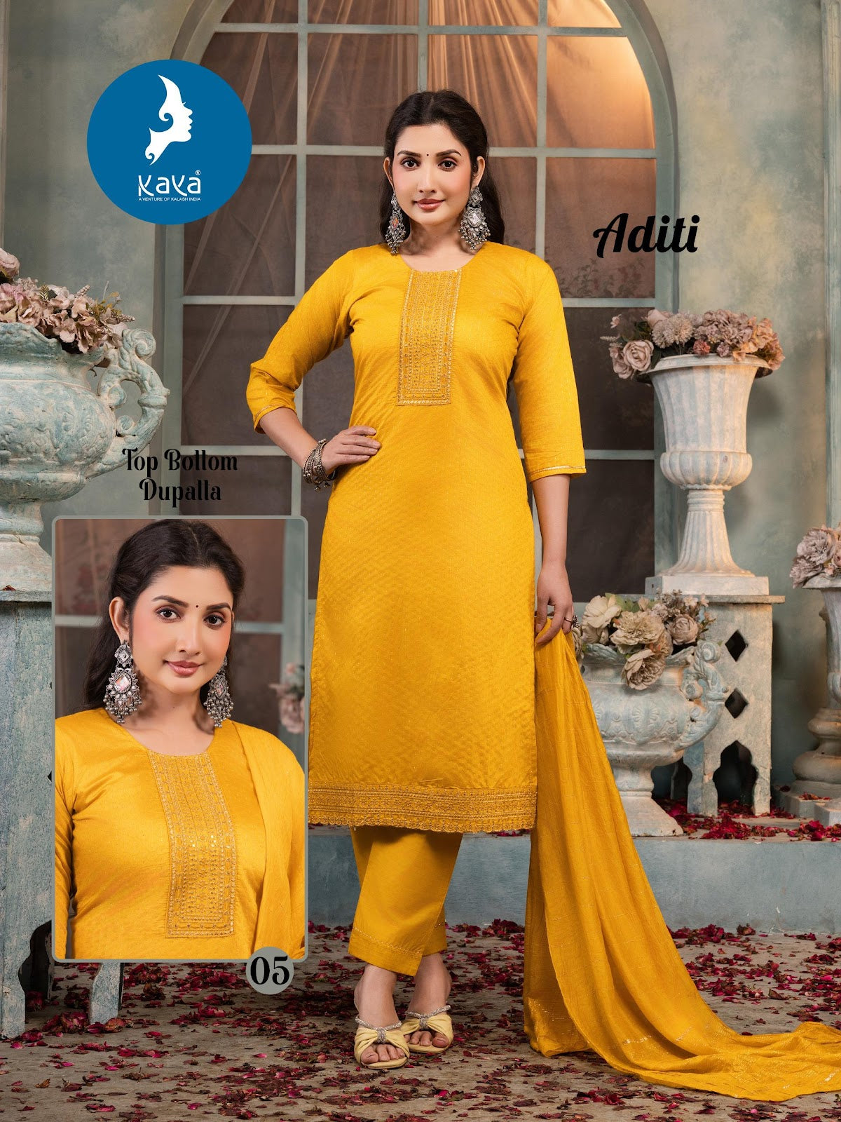 Aditi Kaya Chanderi Readymade Pant Style Suits Wholesaler India