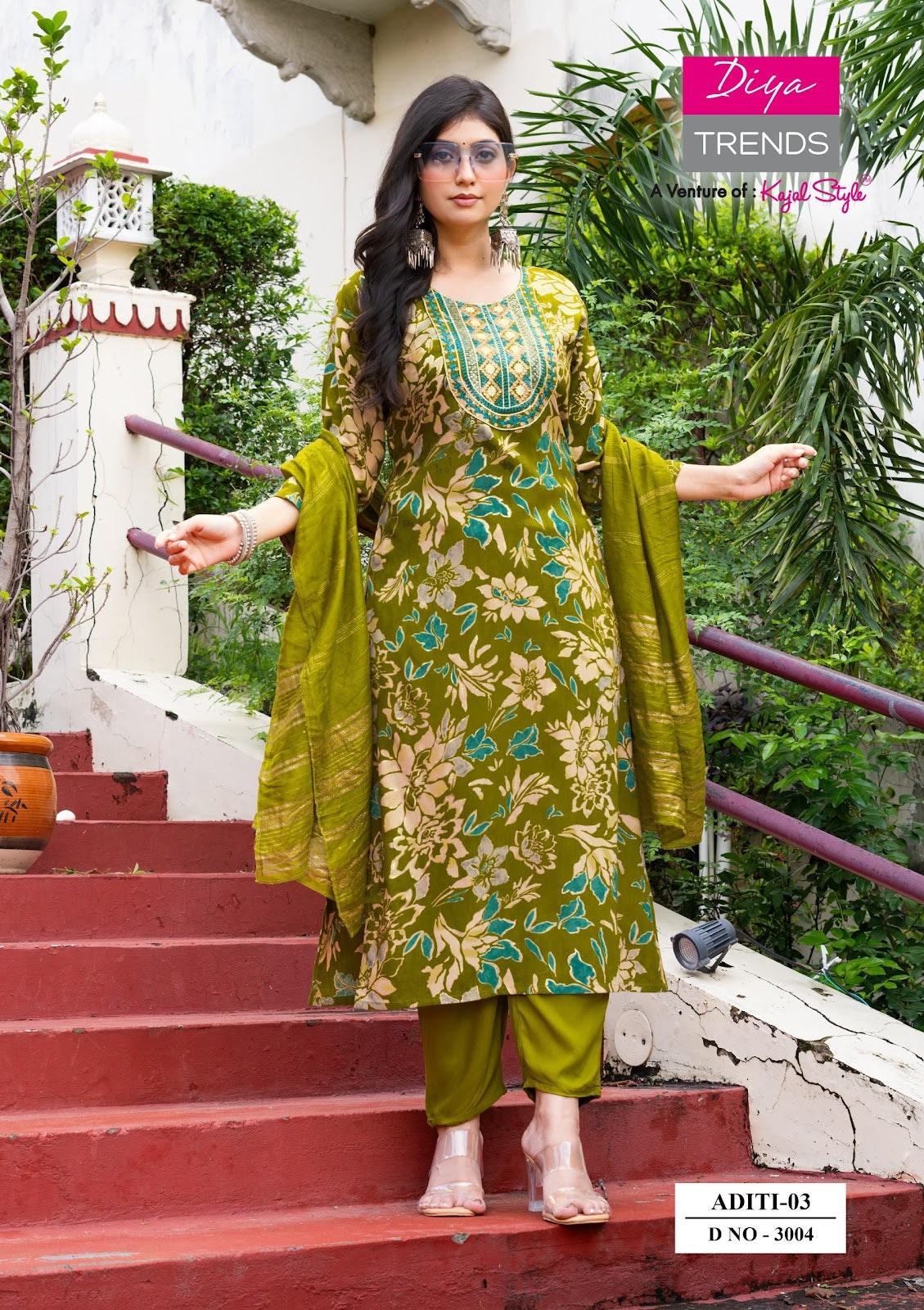 Aditi Vol 3 Diya Trends Rayon Readymade Pant Style Suits Wholesaler Gujarat