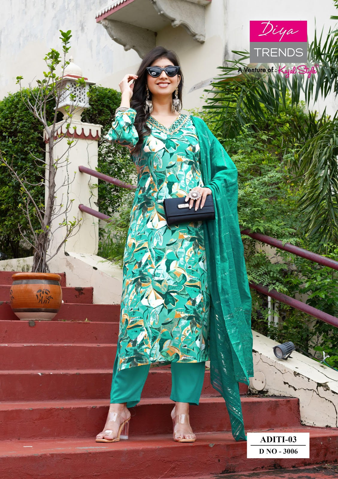 Aditi Vol 3 Diya Trends Rayon Readymade Pant Style Suits Wholesaler Gujarat