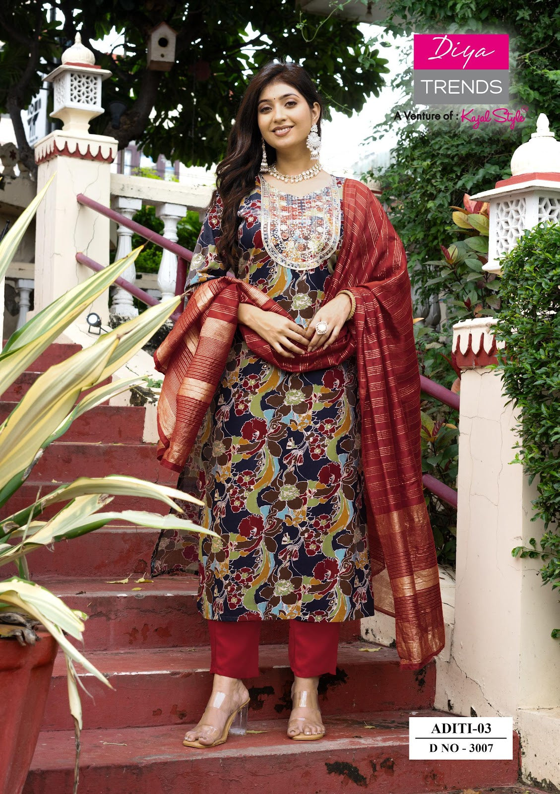 Aditi Vol 3 Diya Trends Rayon Readymade Pant Style Suits Wholesaler Gujarat