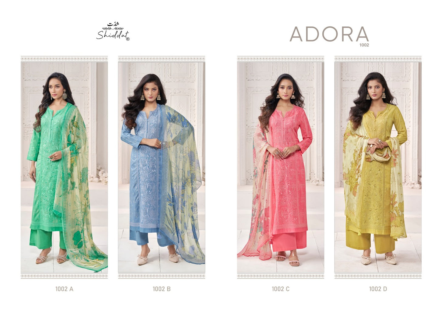 Adora 1002 Shiddat Cambric Plazzo Style Suits Supplier India