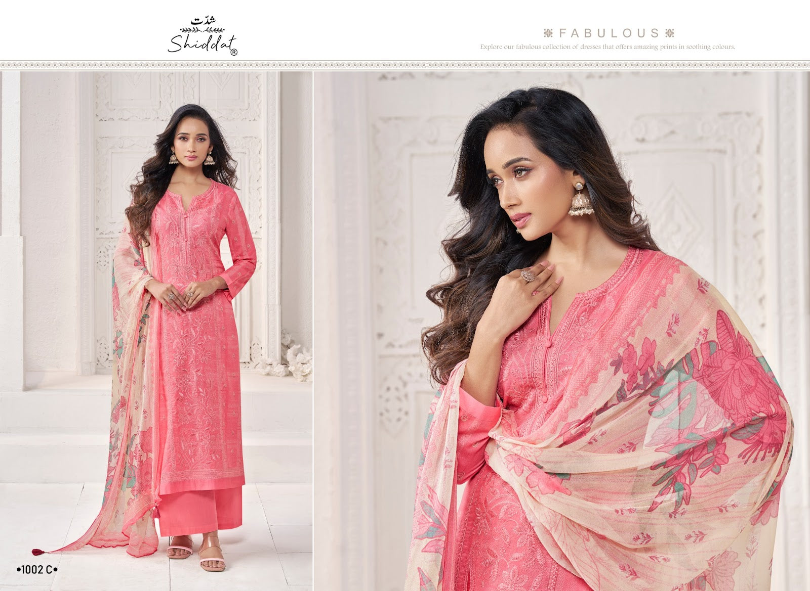 Adora 1002 Shiddat Cambric Plazzo Style Suits Supplier India