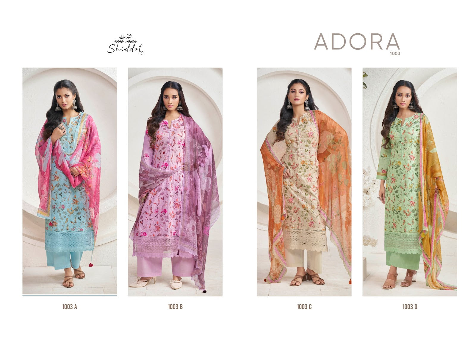 Adora 1003 Shiddat Cambric Plazzo Style Suits Wholesaler Ahmedabad