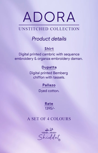 Adora 1003 Shiddat Cambric Plazzo Style Suits Wholesaler Ahmedabad