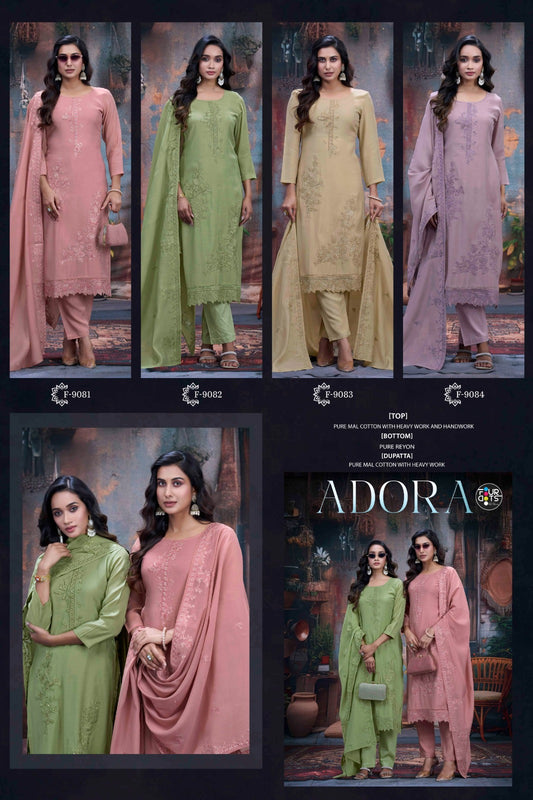 Adora Four Dots Mal Cotton Pant Style Suits Exporter Ahmedabad