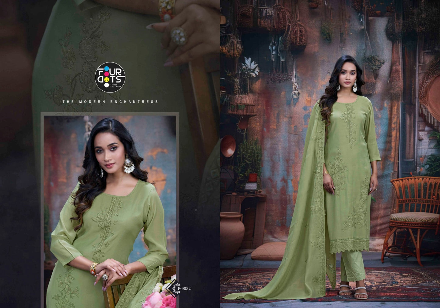 Adora Four Dots Mal Cotton Pant Style Suits Exporter Ahmedabad