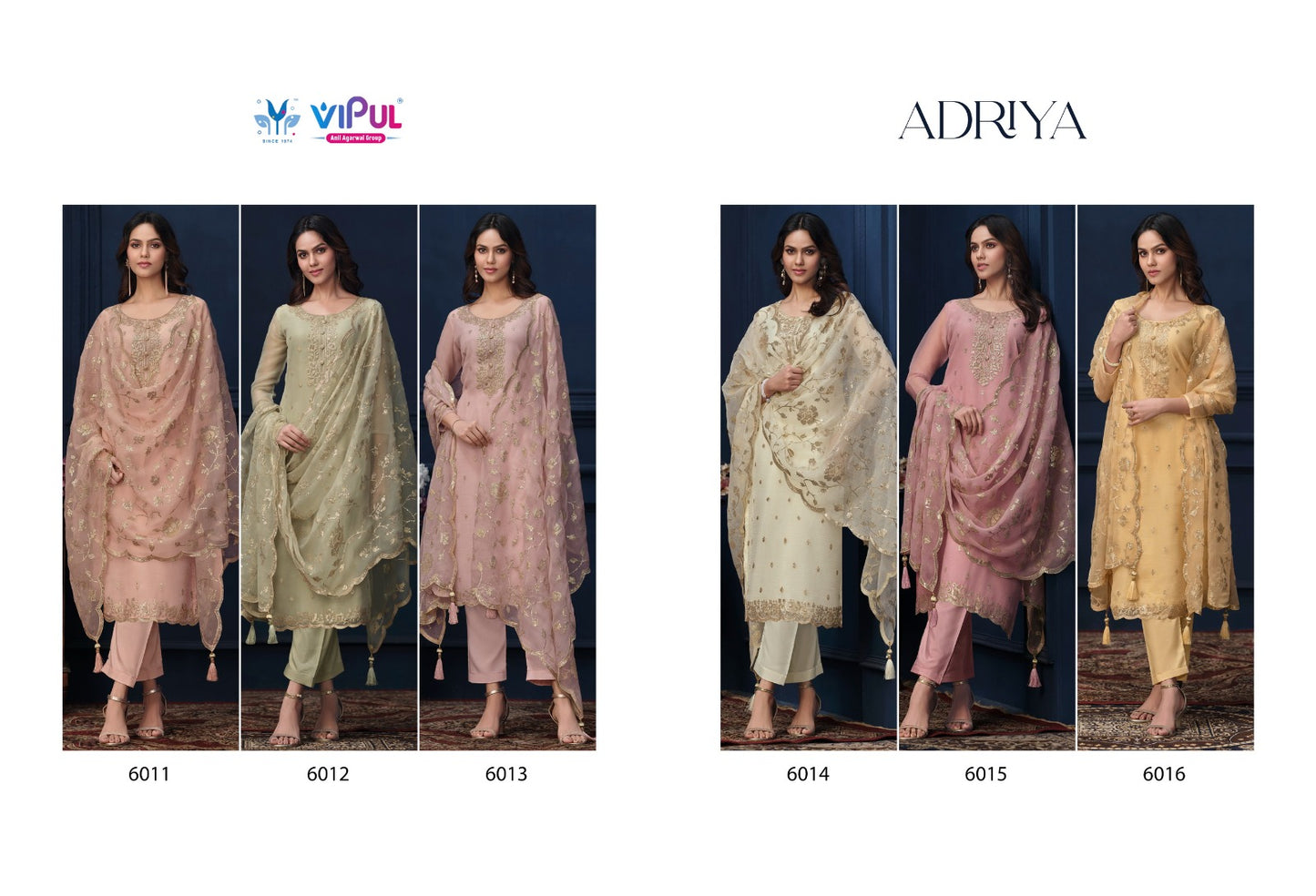 Adriya Vipul Organza Pant Style Suits Manufacturer Gujarat