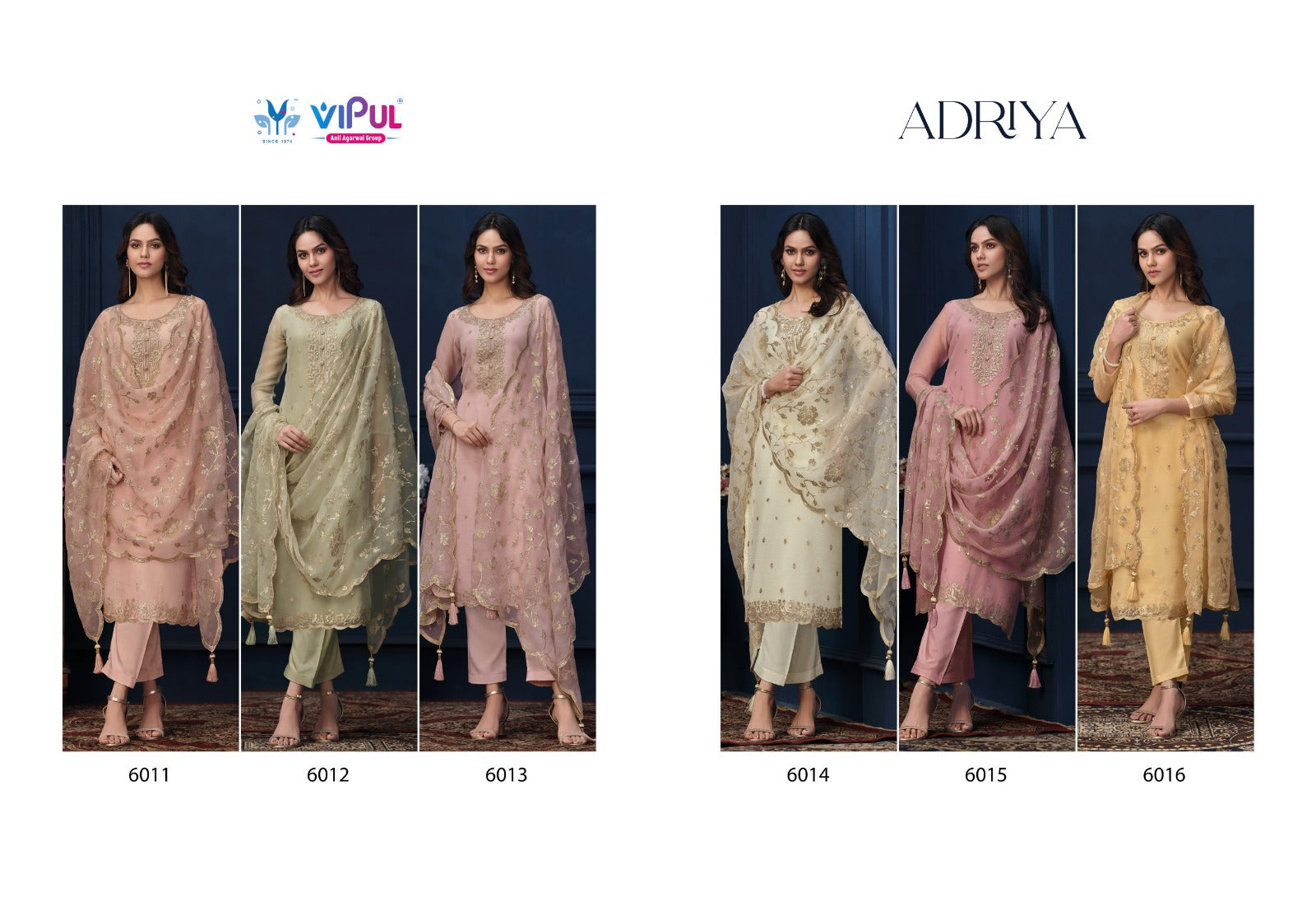 Adriya Vipul Organza Pant Style Suits Manufacturer Gujarat