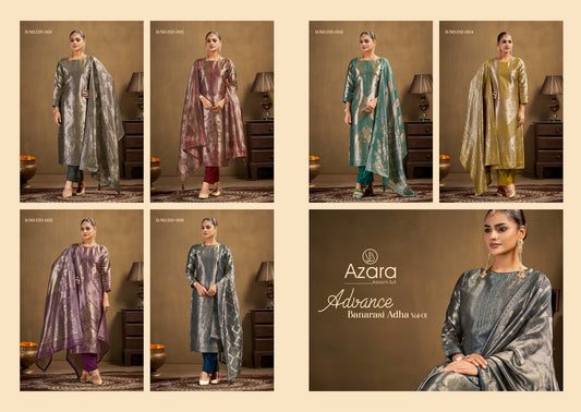 Advance Banarasi Adha Vol 1 Azara Giraffe Jacquard Karachi Salwar Suits Exporter