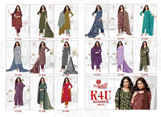 Advance Vol 11 Kundan K4U Readymade Cotton Pant Suits Supplier Ahmedabad