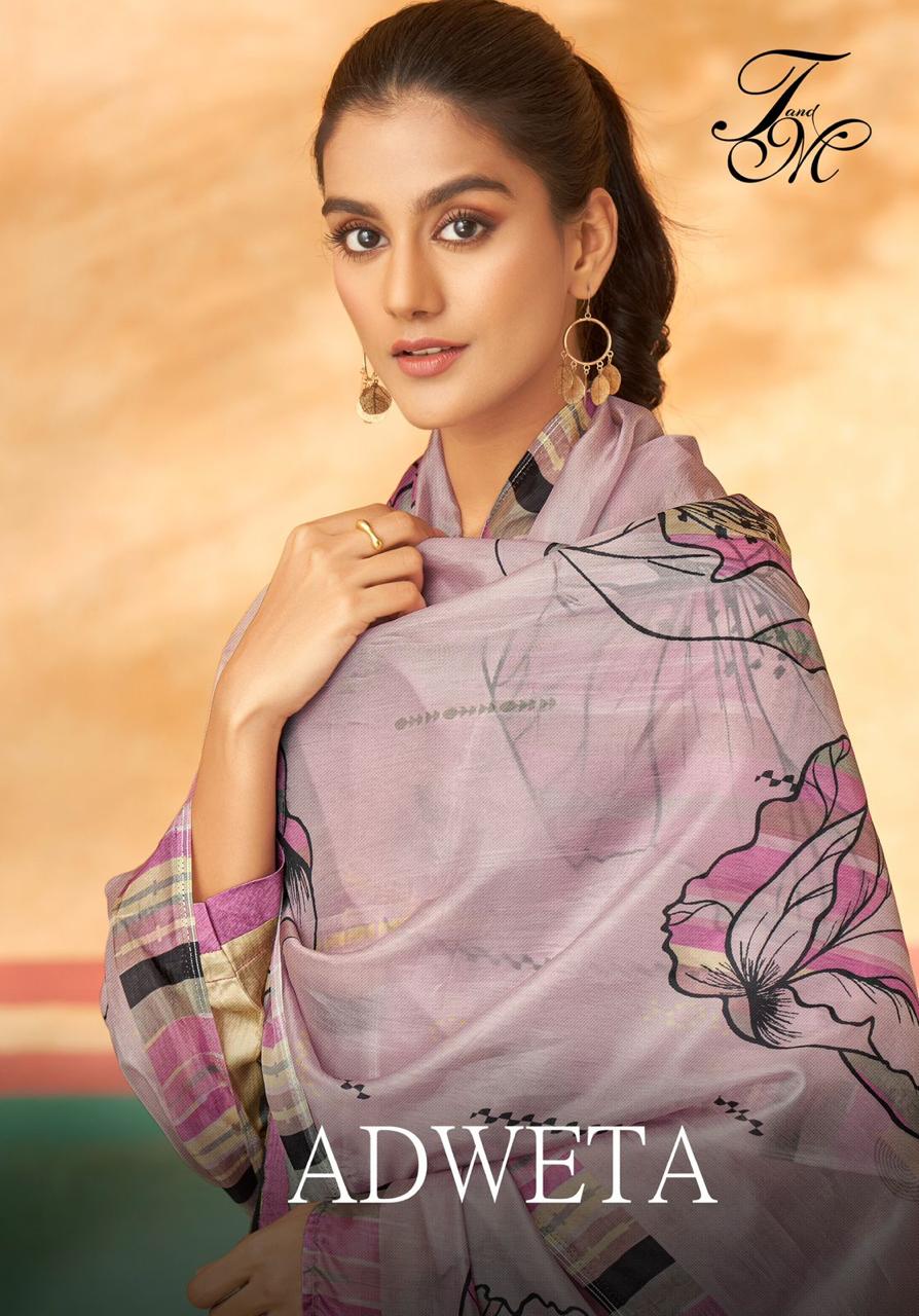 Adweta Sahiba Staple Twill Pashmina Suits Supplier