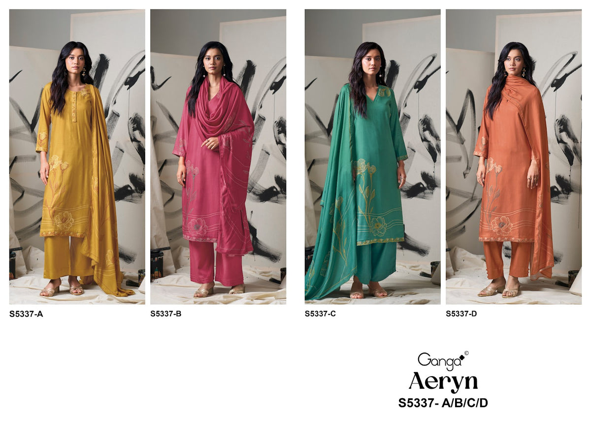 Aeryn S5337 Ganga Wool Pashmina Suits Manufacturer Ahmedabad