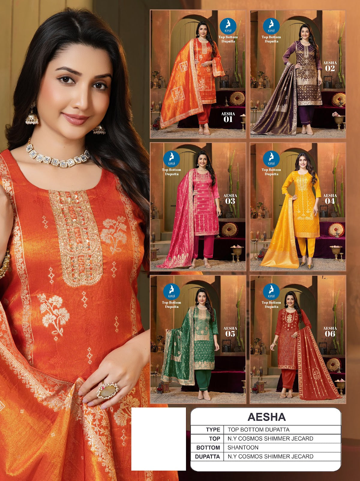 Aesha Kaya Cosmos Readymade Pant Style Suits Exporter India