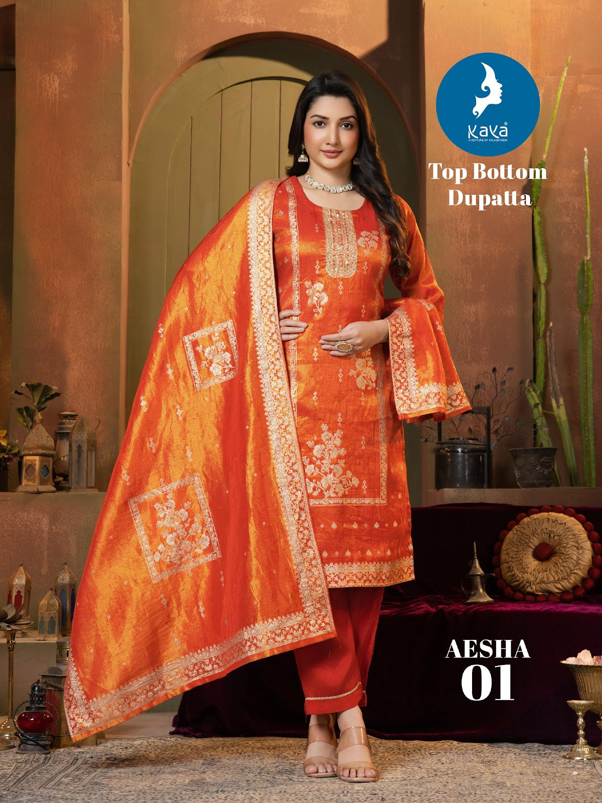 Aesha Kaya Cosmos Readymade Pant Style Suits Exporter India