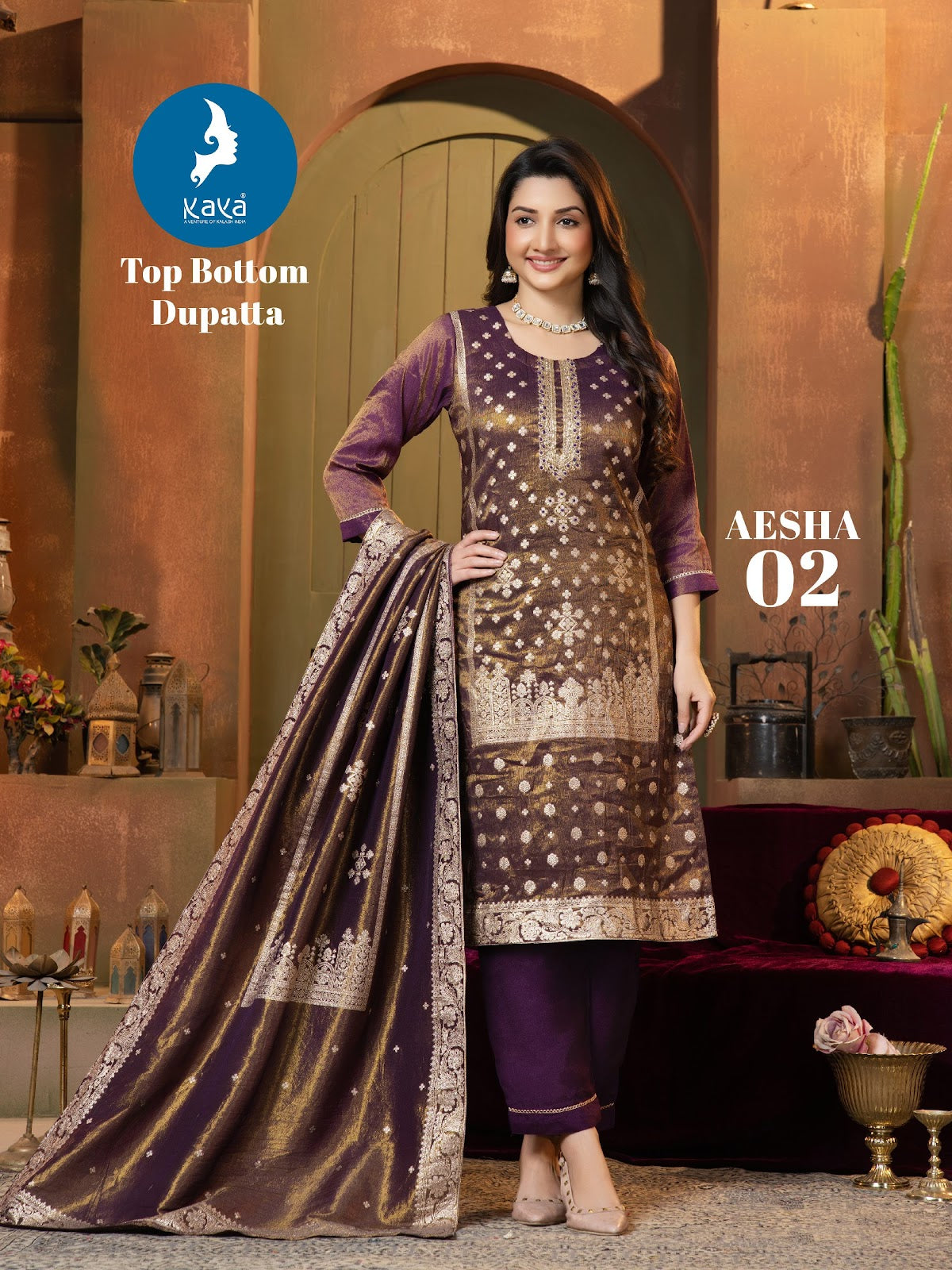 Aesha Kaya Cosmos Readymade Pant Style Suits Exporter India
