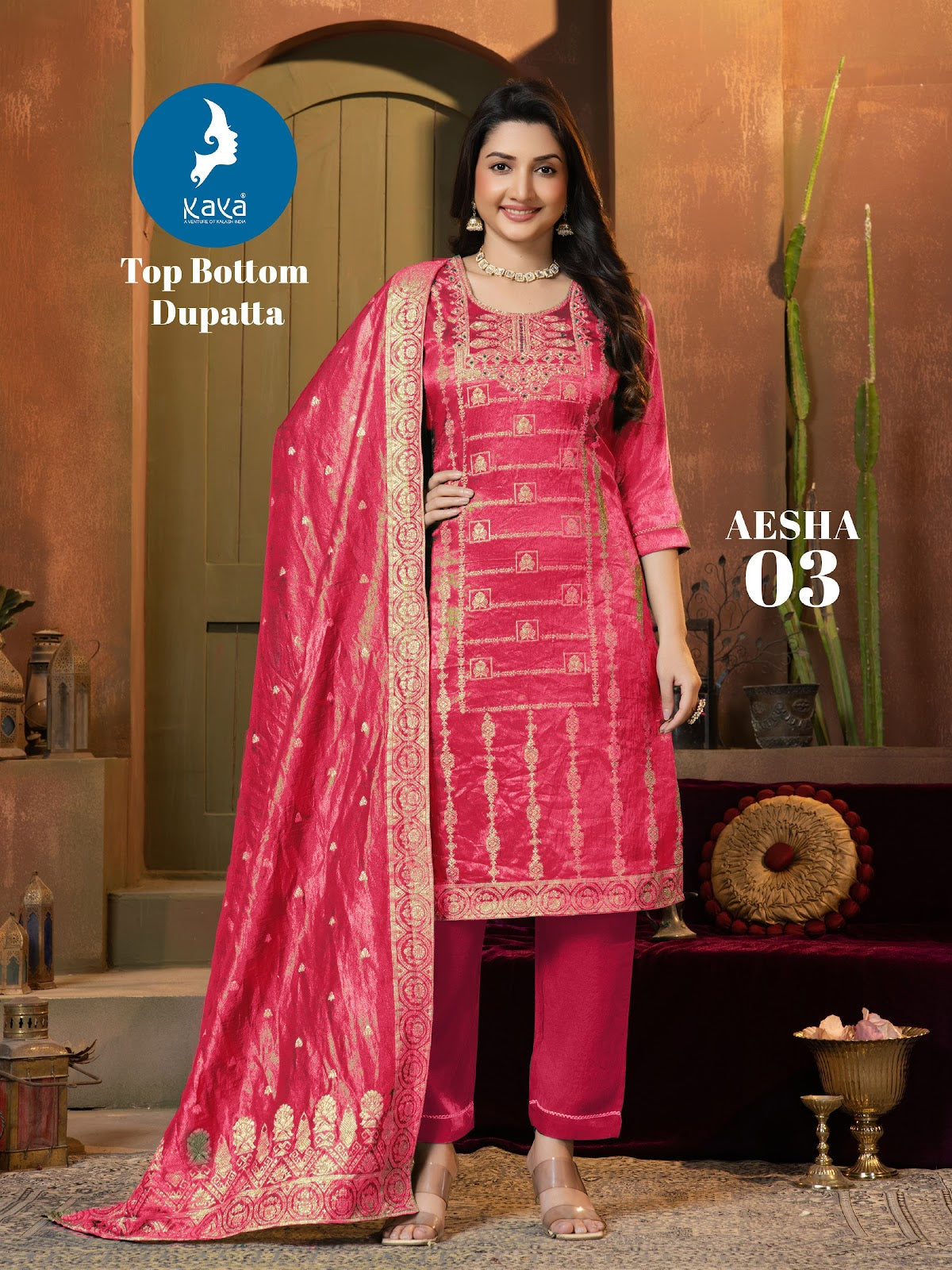 Aesha Kaya Cosmos Readymade Pant Style Suits Exporter India