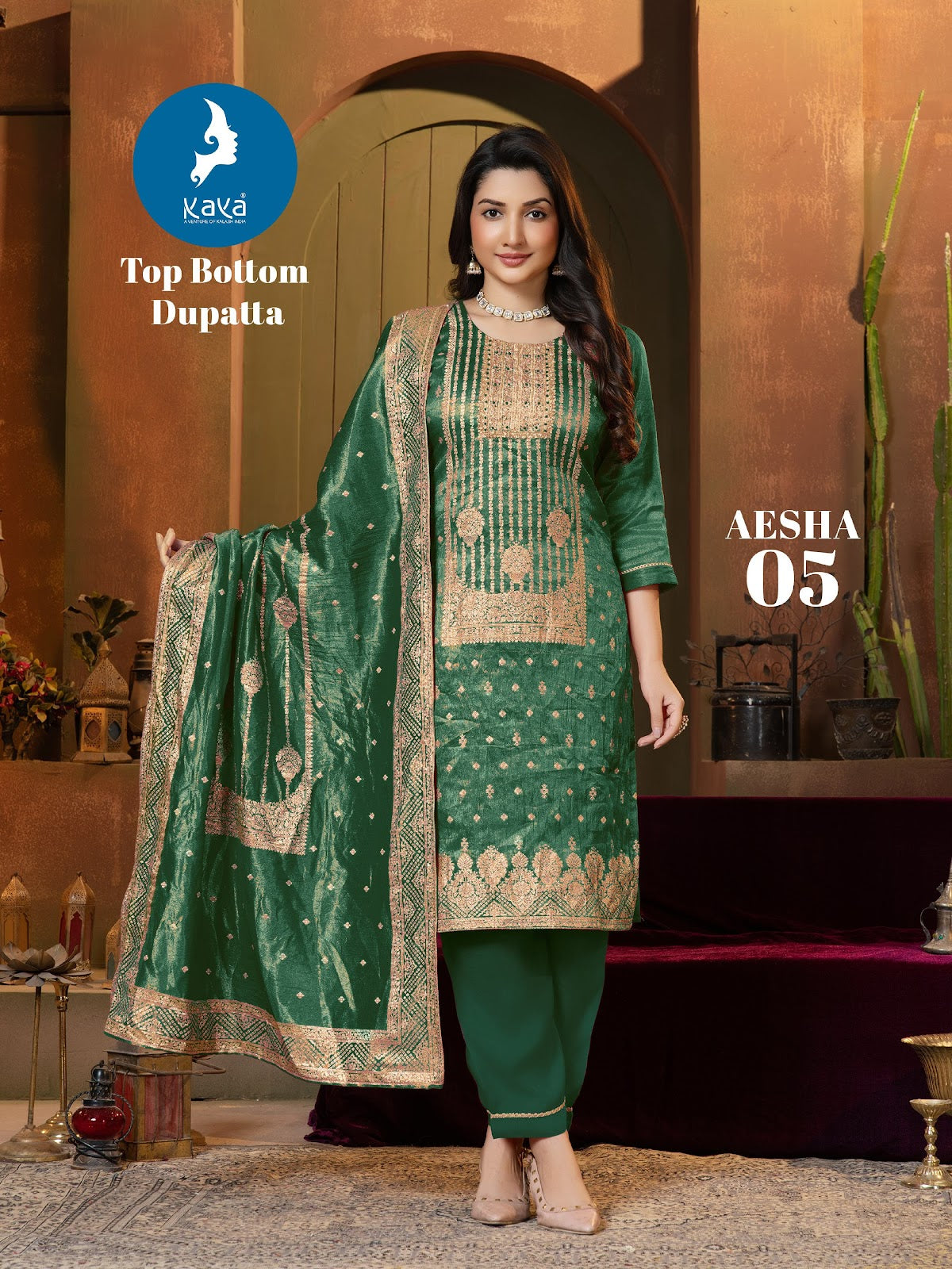 Aesha Kaya Cosmos Readymade Pant Style Suits Exporter India