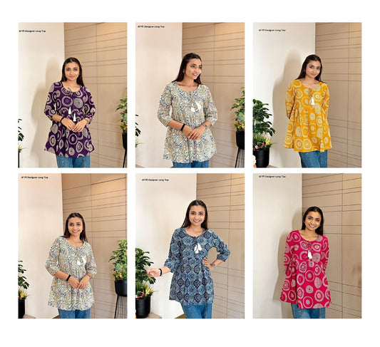 Af Ffi Cotton Designer Long Top Wholesaler Ahmedabad