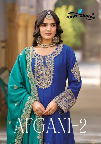 Afgani 2 Your Choice Chinnon Pakistani Readymade Suits Wholesale Price
