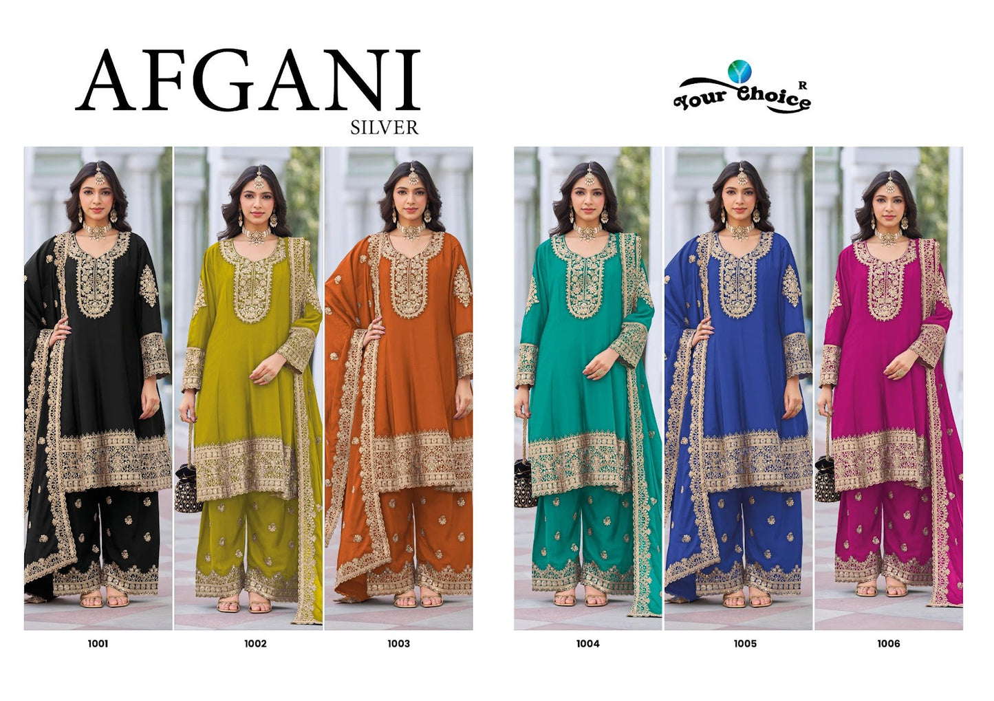 Afgani Silver Your Choice Chinon Pakistani Readymade Suits Exporter Ahmedabad
