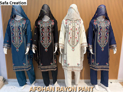 Afghan Rayon Safa Creation Pakistani Readymade Suits Supplier