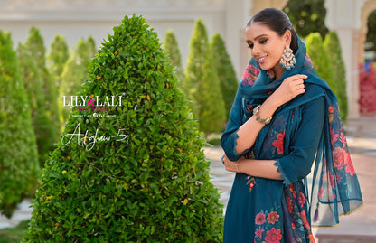 Afghani 5 Lily Lali Milan Silk Readymade Pant Style Suits Wholesale Rate