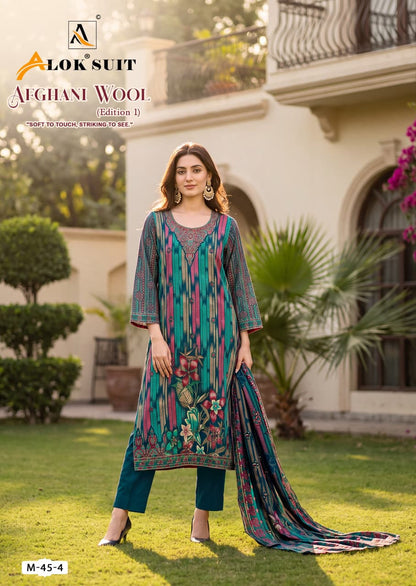 Afghani Wool Edition 1 Alok Viscose Karachi Salwar Suits Wholesaler