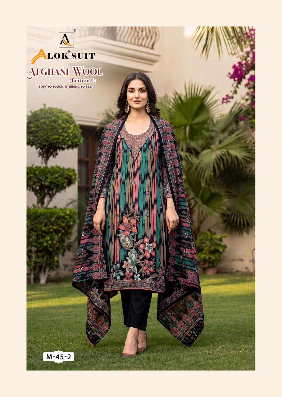 Afghani Wool Edition 1 Alok Viscose Karachi Salwar Suits Wholesaler