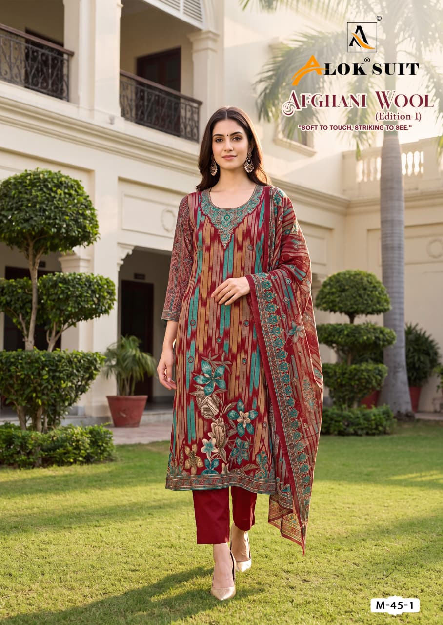 Afghani Wool Edition 1 Alok Viscose Karachi Salwar Suits Wholesaler