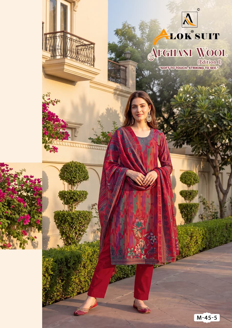 Afghani Wool Edition 1 Alok Viscose Karachi Salwar Suits Wholesaler