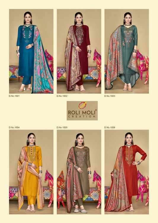 Afifa Roli Moli Pashmina Suits Manufacturer Gujarat