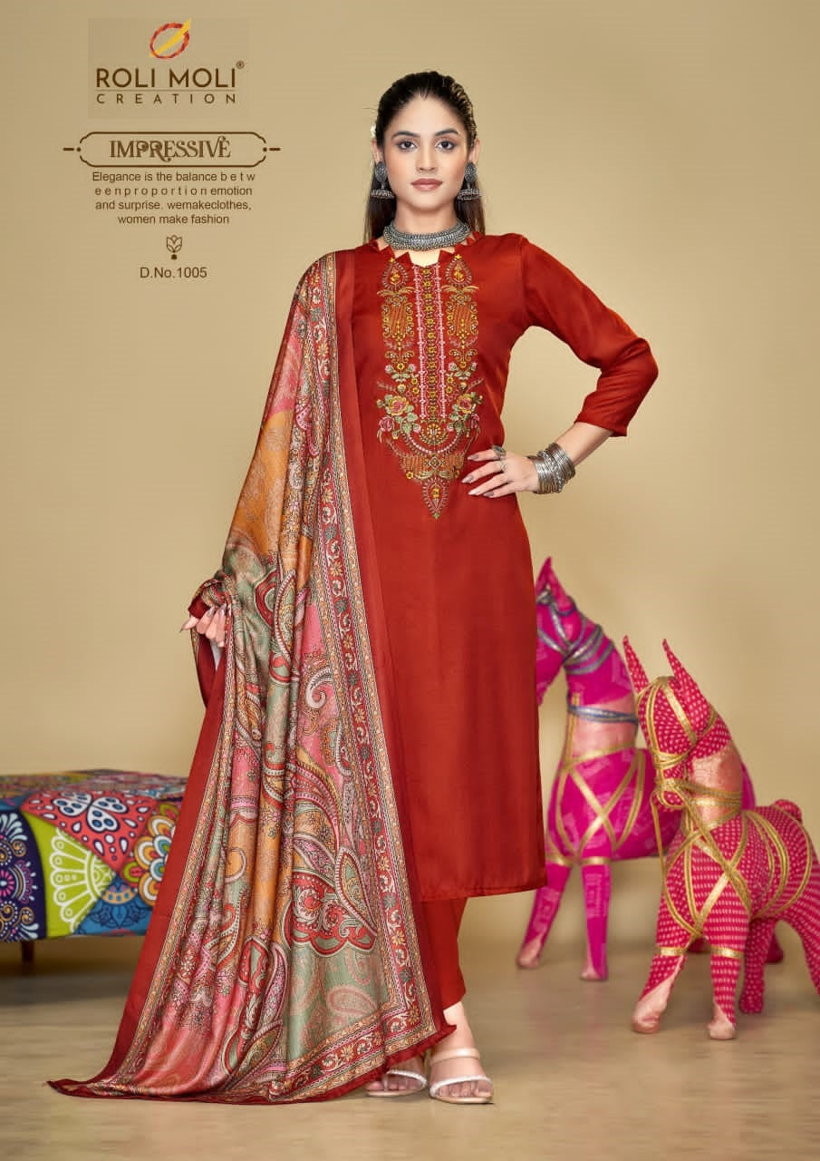 Afifa Roli Moli Pashmina Suits Manufacturer Gujarat