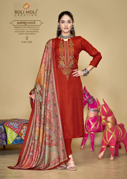 Afifa Roli Moli Pashmina Suits Manufacturer Gujarat